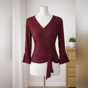 S/M Juicy Couture Deep Red Knot Blouse